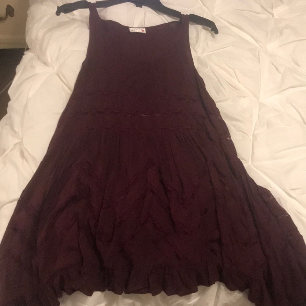 Free people Maroon Trapeze Dress